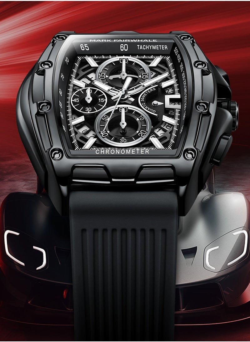 Mark Fairwhale - Men's Watches, Quartz, Luxury Waterproof Resin Band, Sports Watches, Men's Waterproof Watches, Men's Black Watches, Men's Automatic Watches, Chronographs, Men's - Image 1