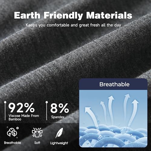 BAMBOO COOL سروال داخلي للرجال من BAMBOO COOL، مريح للغاية، مقاوم للرطوبة وقابل للتنفس، بوكسر بريف بدون انزلاق مع فتحة، عبوة متعددة - Image 5