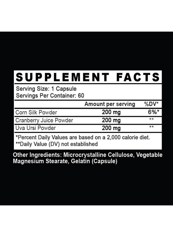 Angry Supplements رعاية المسالك البولية للنساء - دعم صحة المسالك البولية والتهابات المسالك البولية - توت بري، حرير الذرة و Uva Ursi - مركب تنظيف المثانة - 60 كبسولة، إمداد لمدة 60 يوم (1-زجاجة) - Image 3