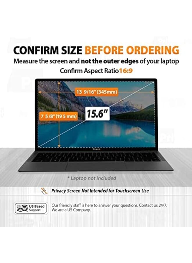 SYOSI Screen Filters 15.6 Inch 1 Pack Laptop Privacy Screen Filter For 16:9 Widescreen Display; 60 Degree Privacy Advanced Anti Glare Uv Light Reduction And Blue Light Filter - Image 2
