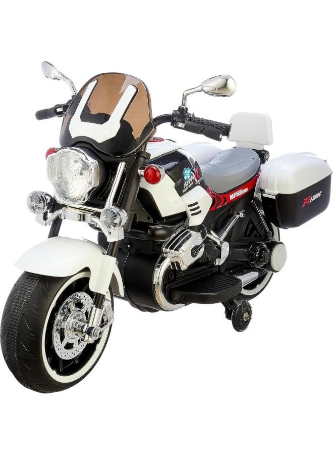 Dream Land Squeaker Electric Motorcycle Rides on for Kids - White - 2188-2 - Image 1