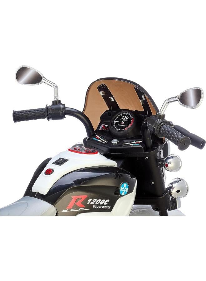 Dream Land Squeaker Electric Motorcycle Rides on for Kids - White - 2188-2 - Image 3