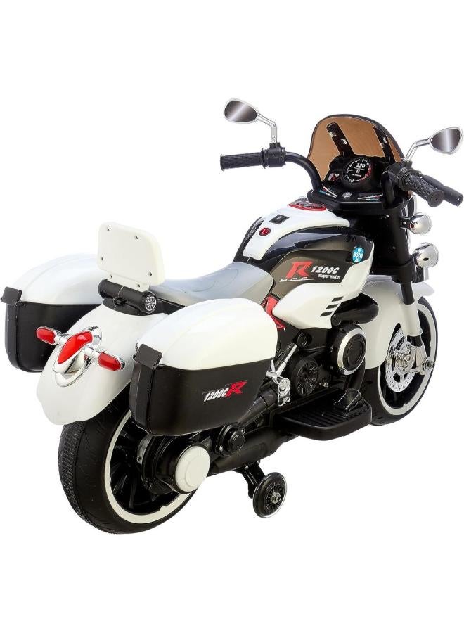 Dream Land Squeaker Electric Motorcycle Rides on for Kids - White - 2188-2 - Image 2