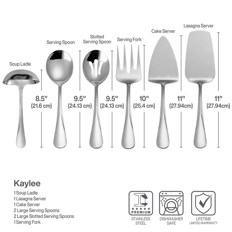 Gourmet Basics by Mikasa 5181046 Kaylee 8-Piece Stainless Steel Serving Set - Image 3