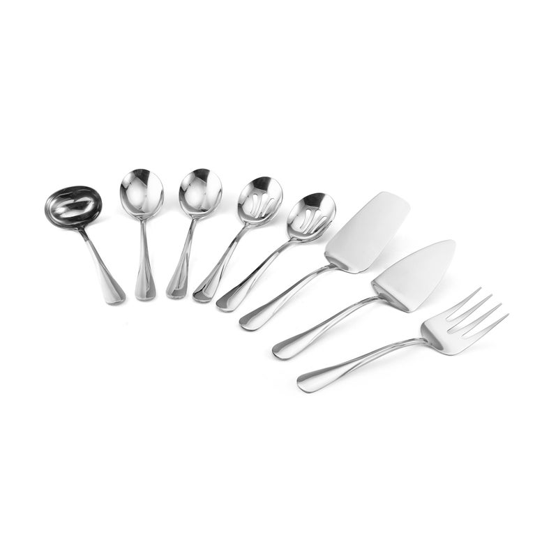 Gourmet Basics by Mikasa 5181046 Kaylee 8-Piece Stainless Steel Serving Set - Image 2