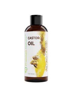 Premium Nature زيت الخروع زيت ناقل نقي زيت الخروع المعصور على البارد لخلط الزيوت العطرية مرطب طبيعي للبشرة الجسم والوجه الرموش زيت الخروع الرموش الحواجب مصل نمو الرموش والشعر 4 أونصة  - Image 1