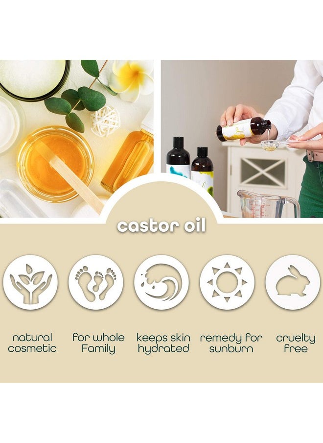 Premium Nature - Castor Oil Pure Carrier Oil Cold Pressed Castrol Oil For Essential Oils Mixing Natural Skin Moisturizer Body & Face Eyelash Caster Oil Eyelashes Eyebrows Lash & Hair Growth Serum 4 Oz - Image 1