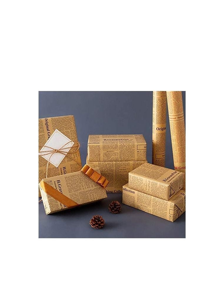 MARKQ - Newspaper Wrapping Paper 50 x 70 Kraft Paper Sheets for Gifts Packaging Flower Bouquet Art and Crafts - 40 Sheets - 80 GSM - Image 1