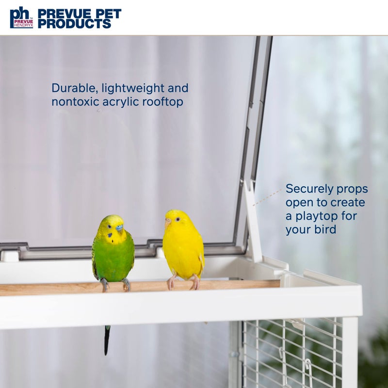 Prevue Pet Products Clear View Glass Bird Cage Crystal Palace for Small Birds - White Frame - Image 5