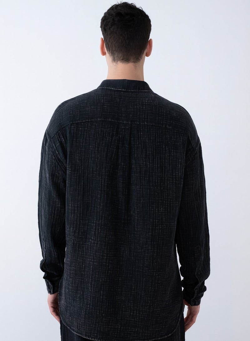 Marrakech Long Sleeves Casual Shirt for Men - Black - Image 2