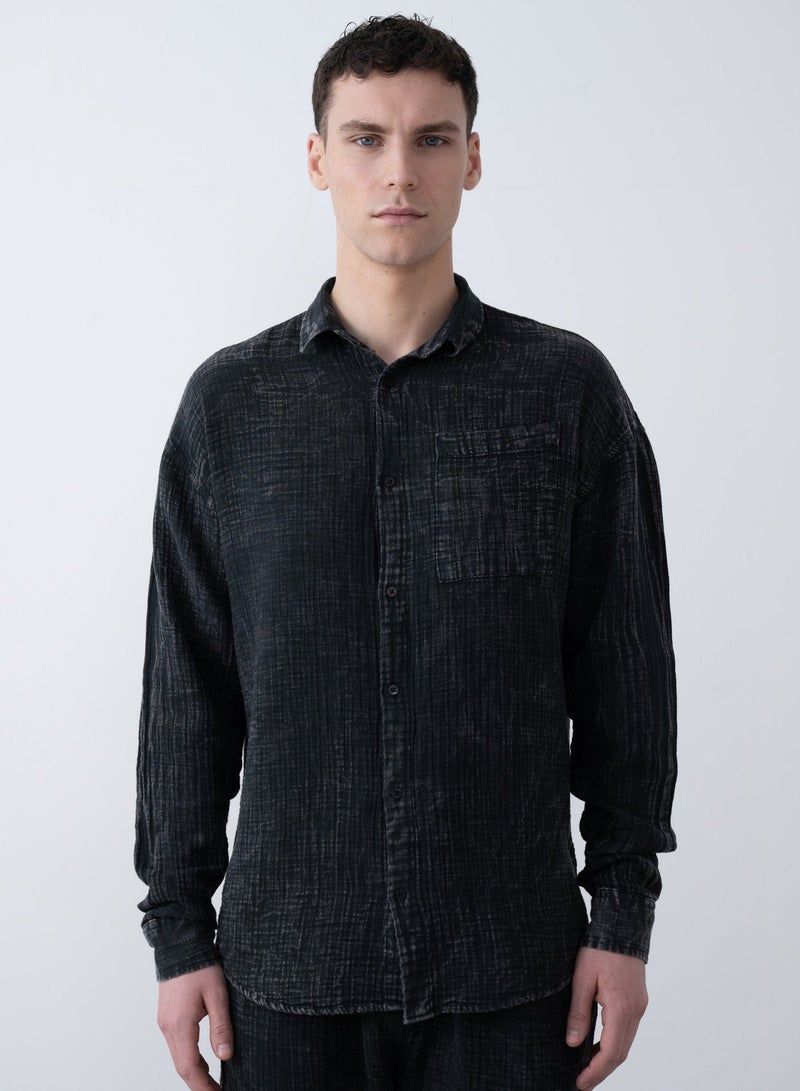 Marrakech Long Sleeves Casual Shirt for Men - Black - Image 1