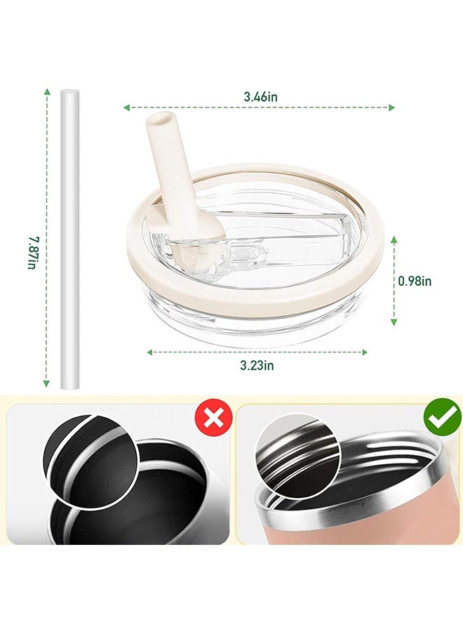 إم إكس إن 3 PCS تمبلر قلب القش Lid, إعادة الاستخدام تمبلر Cove, 40 OZ تمبلر قلب القش Lid مقاوم للانسكاب استبدال القش - Image 2