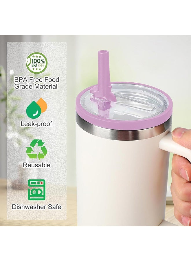 إم إكس إن 3 PCS تمبلر قلب القش Lid, إعادة الاستخدام تمبلر Cove, 40 OZ تمبلر قلب القش Lid مقاوم للانسكاب استبدال القش - Image 5