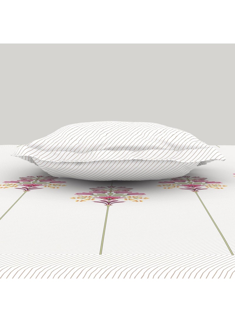 SPACES SPACES 100 Cotton Single Bedsheet with 2 Pillow Covers Size 60 x 88 inch 144 TC Bed Sheet for Single Bed Breathable Pure Cotton Small Size Bedsheet PHULERI Floral Blush  - Image 5