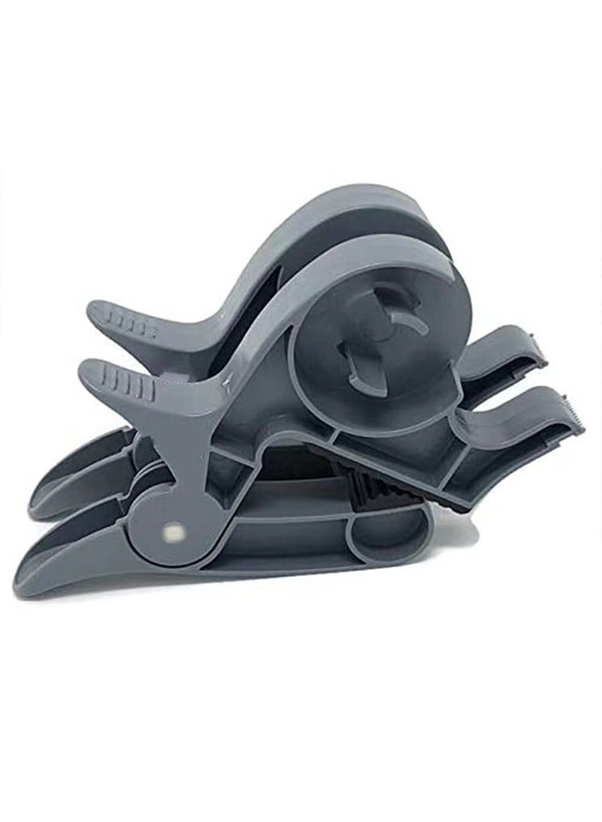 HR 2Pcs Tape Dispenser Wrapping Paper Clamps Gift Wrapping Paper Holder Clamps With Integrated Tape Dispensers Simple Gift Wrap Table Clamps Wrapping Paper Holder Clips and Tape Dispensers Grey - Image 1