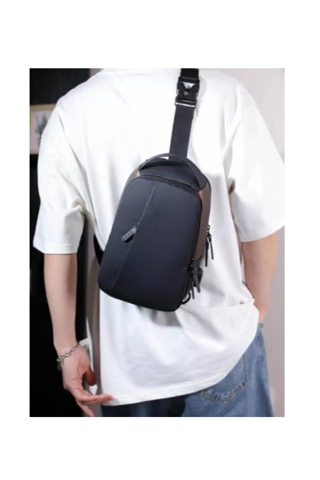 REBENUO Men's Chest Bag Waterproof Anti-Theft Travel Shoulder Bag for Men USB Charging High Capacity Crossbody Bag Model 88060 - Image 5