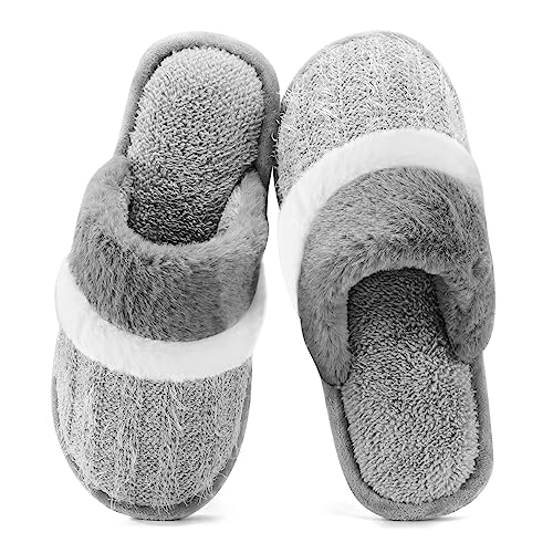 GOEWY Cozy Slippers for Women Indoor and Outdoor Fuzzy House Shoes with Memory Foam Anti-Skid Sole Gifts for Women Mom Ladies - Image 1