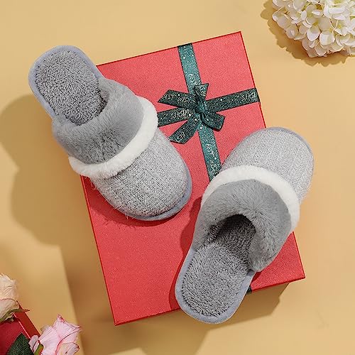 GOEWY Cozy Slippers for Women Indoor and Outdoor Fuzzy House Shoes with Memory Foam Anti-Skid Sole Gifts for Women Mom Ladies - Image 3