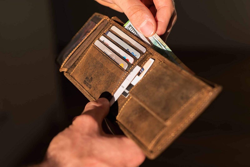 DiLoro Mens Buffalo Leather Wallet Bifold Flip ID Section Coin RFID Protection Full Grain Credit Card Holder Purse (Dark Hunter Brown) - Image 5