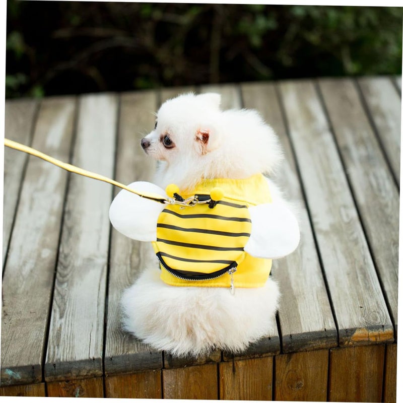 Medium Dog Mesh Vest Harness and Leash Set Breathable with Zipper Wings for Outdoor Use - Image 5