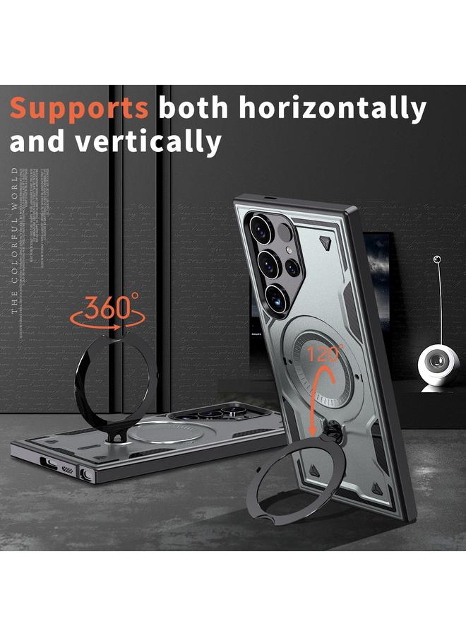 erorex Case For Samsung Galaxy S24 Ultra 5G PC Hybrid TPU Armor MagSafe Ring Holder Phone Case - Image 2