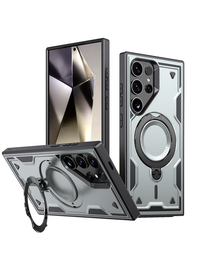 erorex Case For Samsung Galaxy S24 Ultra 5G PC Hybrid TPU Armor MagSafe Ring Holder Phone Case - Image 1