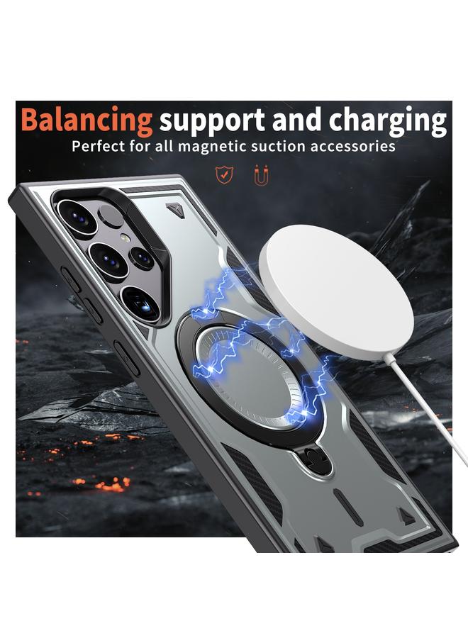 erorex Case For Samsung Galaxy S24 Ultra 5G PC Hybrid TPU Armor MagSafe Ring Holder Phone Case - Image 3