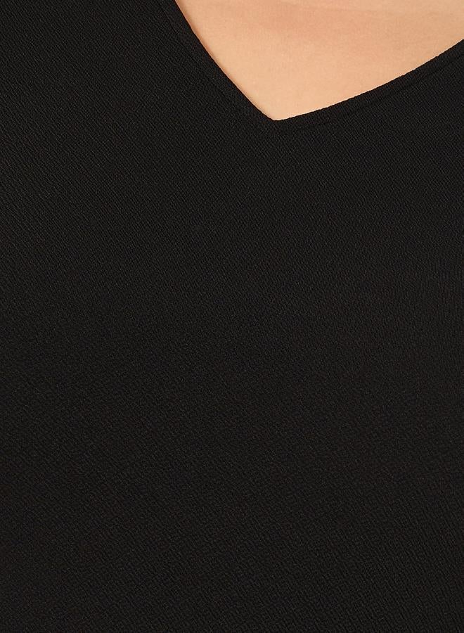 ستايلي فستان ميدي ضيق بياقة على شكل حرف  مزين بالدانتيل بمقاس كبير - Image 5