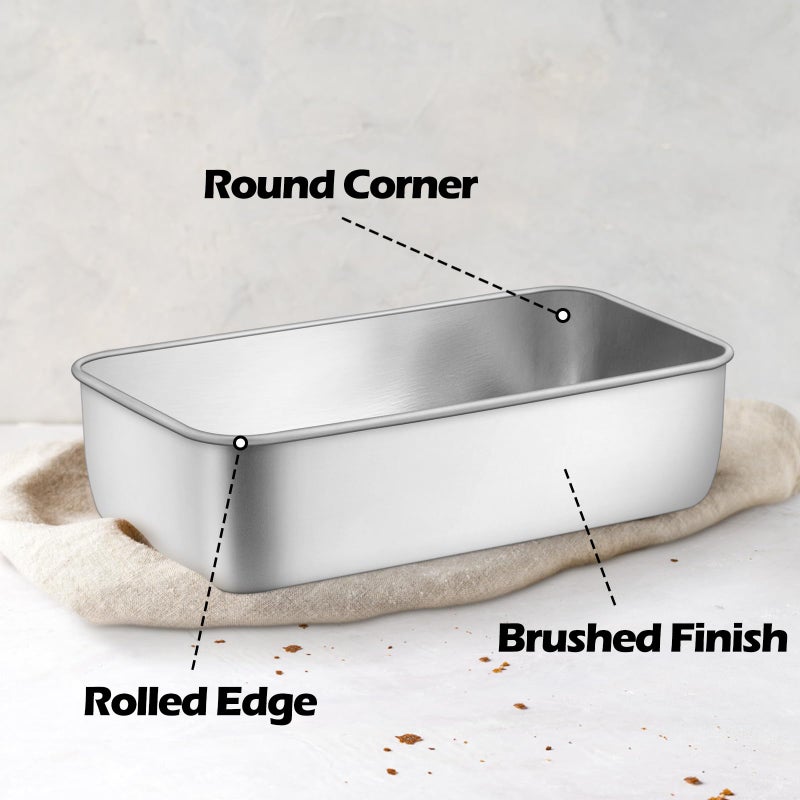 Leonyo 6 Pack Loaf Pans for Baking Bread, 9IN x 5IN Stainless Steel Loaf Pans for Homemade Bread, Meatloaf, Bananas, Brownies, Lasagnas, Dishwasher Oven Safe - Image 3