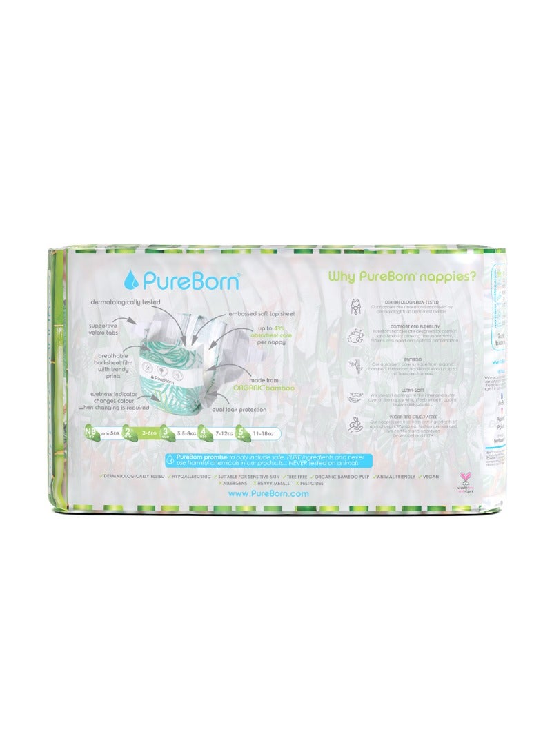 PureBorn Organic Diapers Size-2 3-6kg Single Pack Tropic Print - Image 2