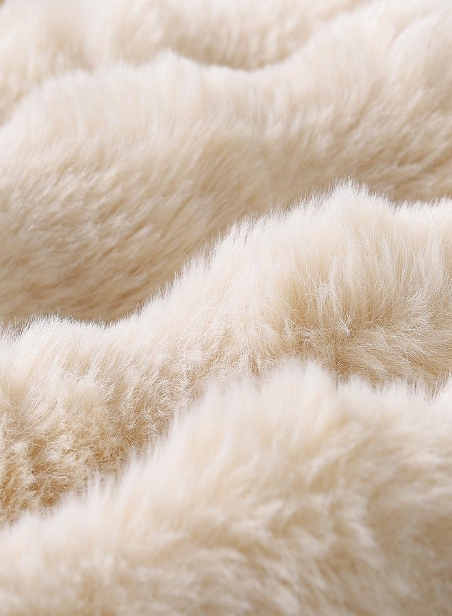 MADIZZ Pack of 2 Thick Plush Wool Throw Pillow Covers 18x18 Inch Beige Soft Neutral Decorative Throw Pillows Accent Boho Cushion Covers for Couch Sofa Bedroom Pillow Shell - Image 4