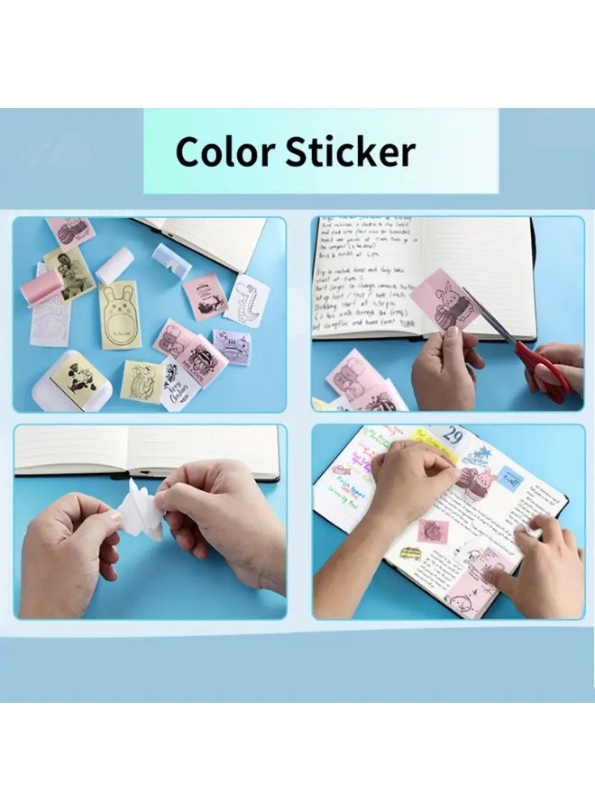 Portable Wireless Pocket Thermal Printer with 5 Rolls Self Adhesive Sticker Paper and 5 Rolls Non Adhesive Paper for Printing Pictures Photos Labels Text To Do Lists - Image 3