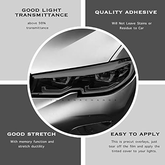 ريحني مناسب لفورد موستانج GTECOBOOST 20182022 مجموعة تلوين فينيل مقطوعة مسبقا، مصباح خلفي كامل مع غلاف دخان داكن لامع، ملصقات فينيل، ملحقات أفلام - Image 4