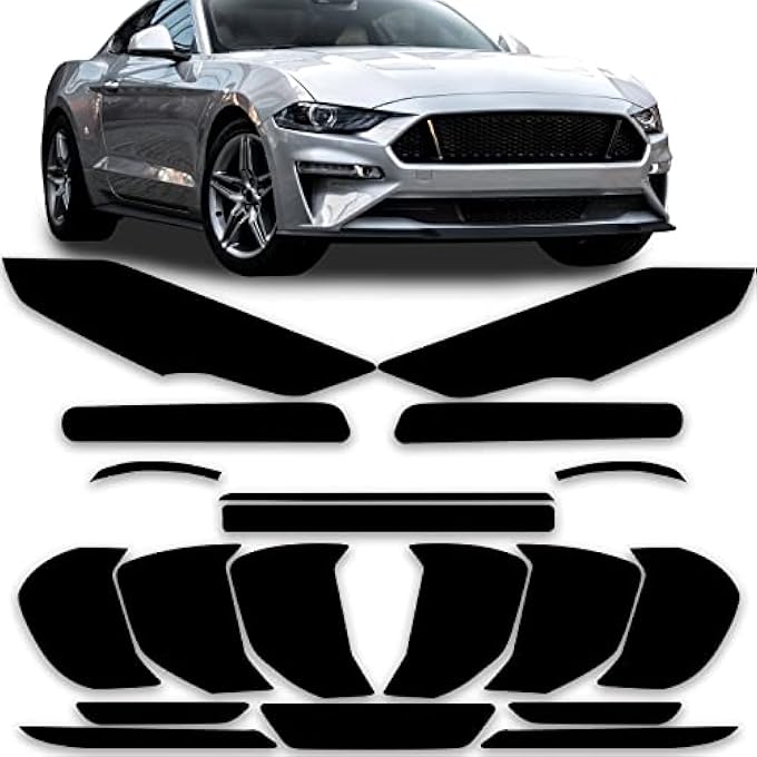 ريحني مناسب لفورد موستانج GTECOBOOST 20182022 مجموعة تلوين فينيل مقطوعة مسبقا، مصباح خلفي كامل مع غلاف دخان داكن لامع، ملصقات فينيل، ملحقات أفلام - Image 1
