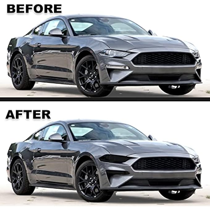 ريحني مناسب لفورد موستانج GTECOBOOST 20182022 مجموعة تلوين فينيل مقطوعة مسبقا، مصباح خلفي كامل مع غلاف دخان داكن لامع، ملصقات فينيل، ملحقات أفلام - Image 2