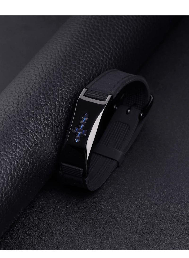 Adjustable 7-in-1 Silicone Magnetic Bracelet for Men & Women - Waterproof Energy Balance Bracelet, Perfect Gift for Friends, Stylish & Protective - Image 2