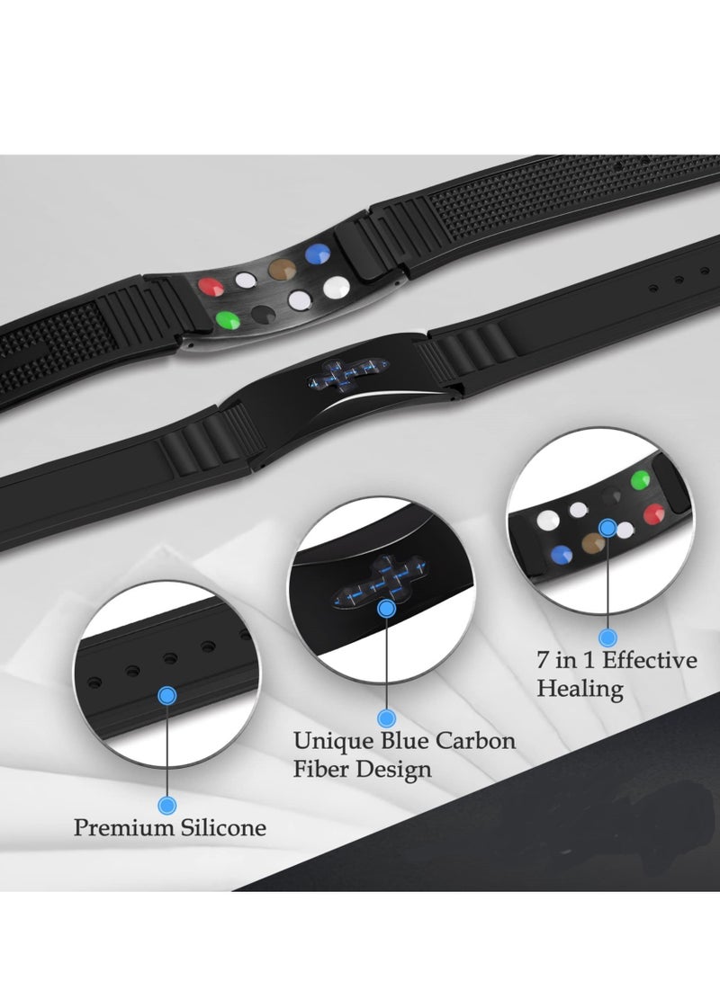 Adjustable 7-in-1 Silicone Magnetic Bracelet for Men & Women - Waterproof Energy Balance Bracelet, Perfect Gift for Friends, Stylish & Protective - Image 4