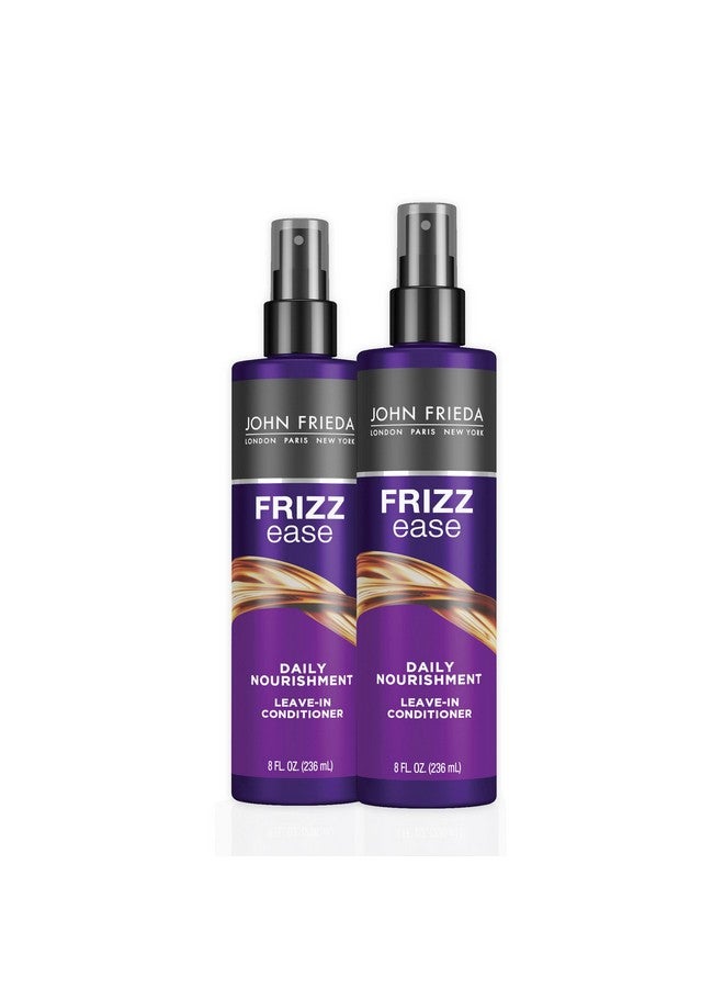 John Frieda Frizz Ease Nourishing Anti Frizz Leave-in Conditioner and Heat Protectant for Frizz-prone Hair, Moisturizes and Renews Shine, with Vitamin A, C, and E, 8 oz (2 Pack) - Image 1