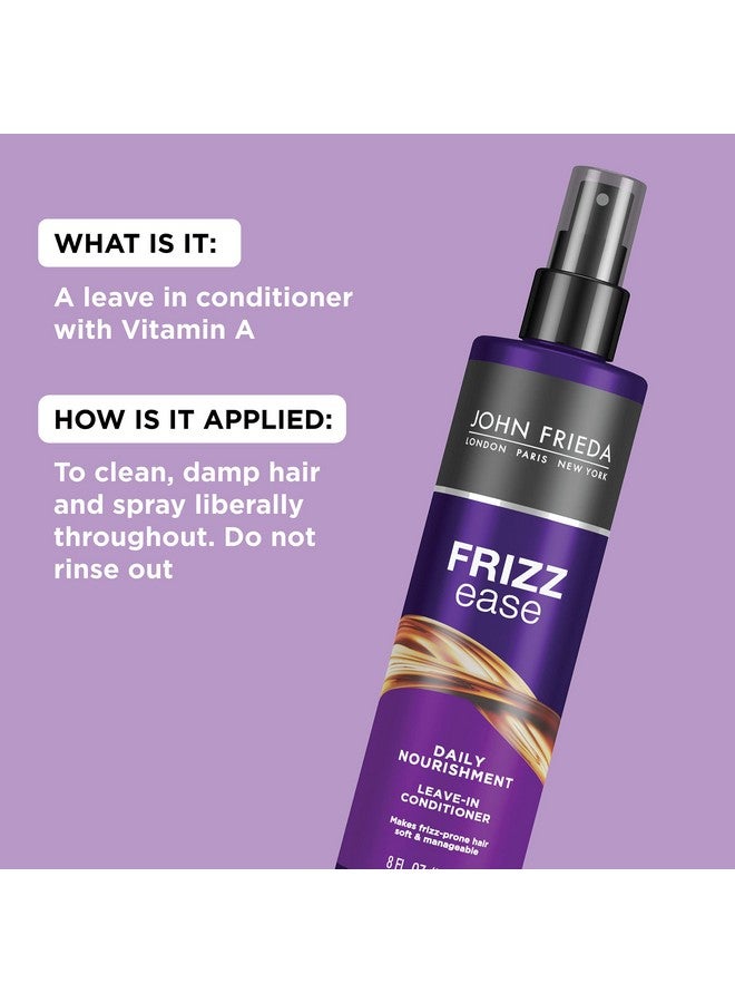 John Frieda Frizz Ease Nourishing Anti Frizz Leave-in Conditioner and Heat Protectant for Frizz-prone Hair, Moisturizes and Renews Shine, with Vitamin A, C, and E, 8 oz (2 Pack) - Image 3