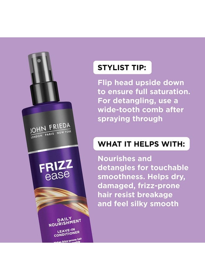 John Frieda Frizz Ease Nourishing Anti Frizz Leave-in Conditioner and Heat Protectant for Frizz-prone Hair, Moisturizes and Renews Shine, with Vitamin A, C, and E, 8 oz (2 Pack) - Image 2