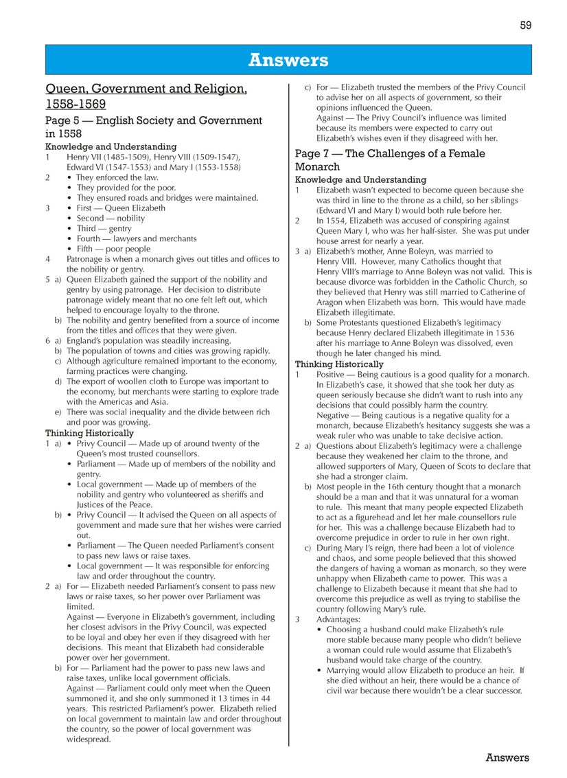 null - GCSE History Edexcel Topic Revision Guide - Early Elizabethan England, 1558-1588 - Image 1