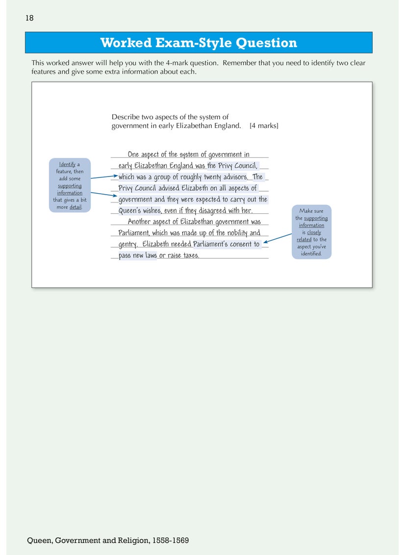null - GCSE History Edexcel Topic Revision Guide - Early Elizabethan England, 1558-1588 - Image 1