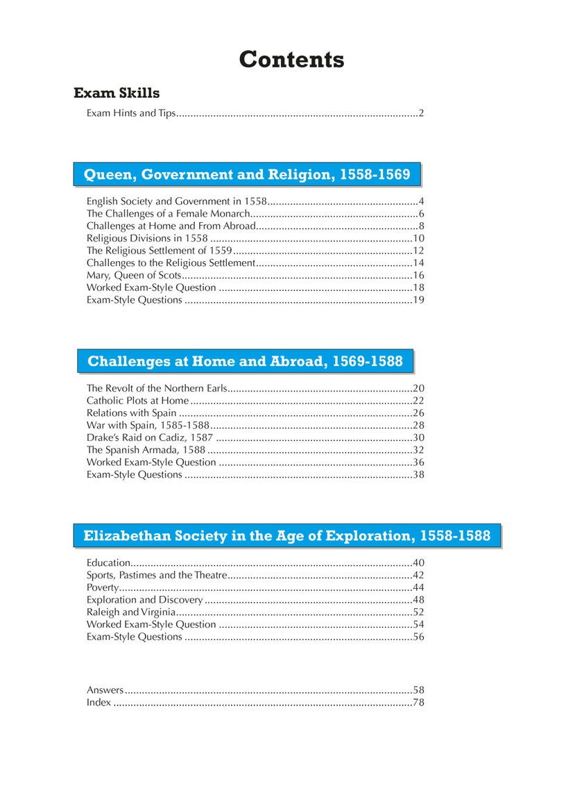 null - GCSE History Edexcel Topic Revision Guide - Early Elizabethan England, 1558-1588 - Image 1
