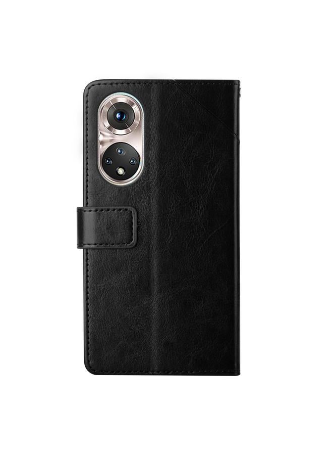 Zaboon Case For Huawei P50 Pro Y Stitching Horizontal Flip Leather Phone Case with Holder & Card Slots & Wallet & Photo Frame - Image 3