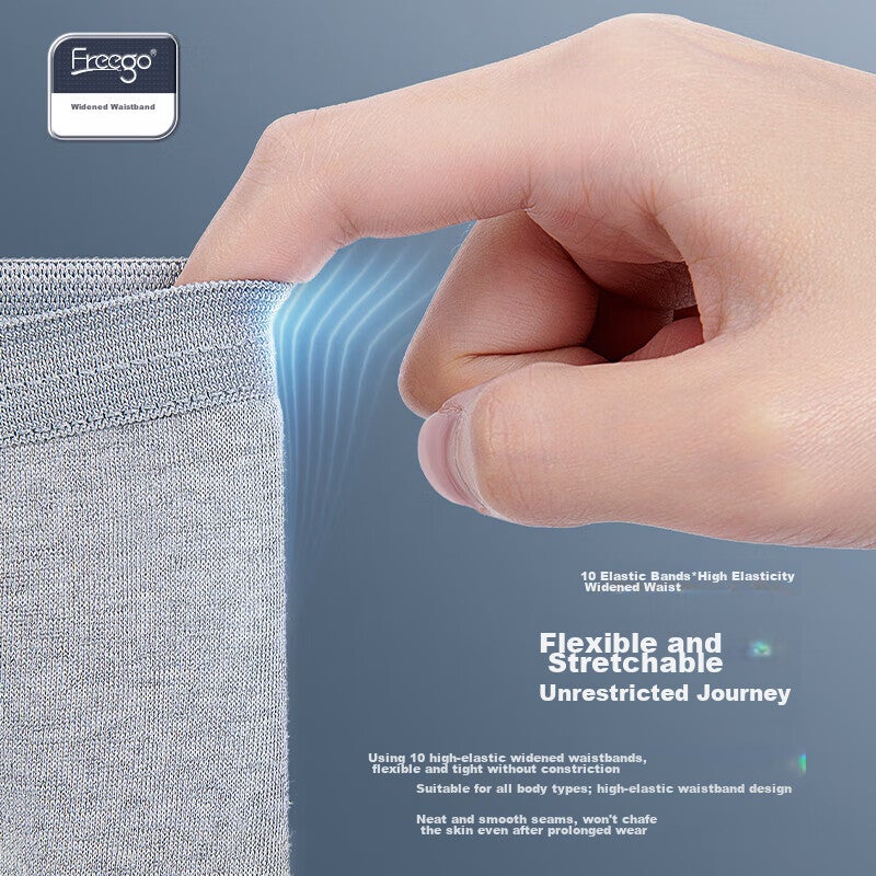 Freego Disposable Men's Boxer Briefs, 3-Pack, Pure Cotton, Travel-Friendly, Sterilized, Portable, Comfortable, Large Size, Men's Gray 4XL - Image 2