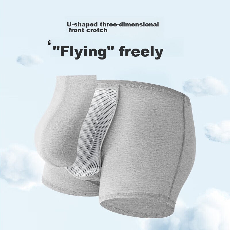 Freego Disposable Men's Boxer Briefs, 3-Pack, Pure Cotton, Travel-Friendly, Sterilized, Portable, Comfortable, Large Size, Men's Gray 4XL - Image 3