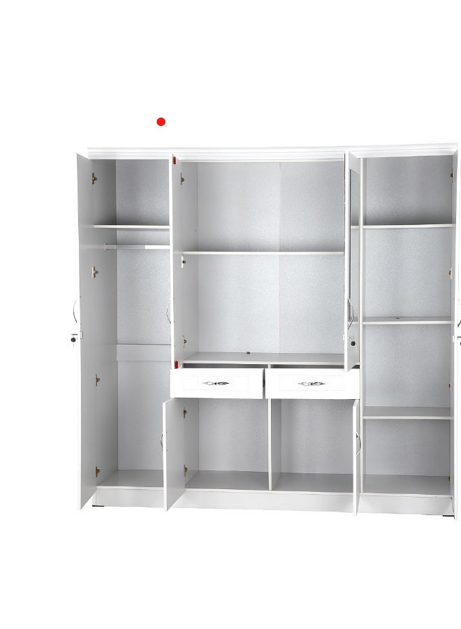 Uzman Home Modern 3-Door White Wardrobe with Drawers & Adjustable Shelves – Spacious Storage Solution for Bedroom  - Image 2