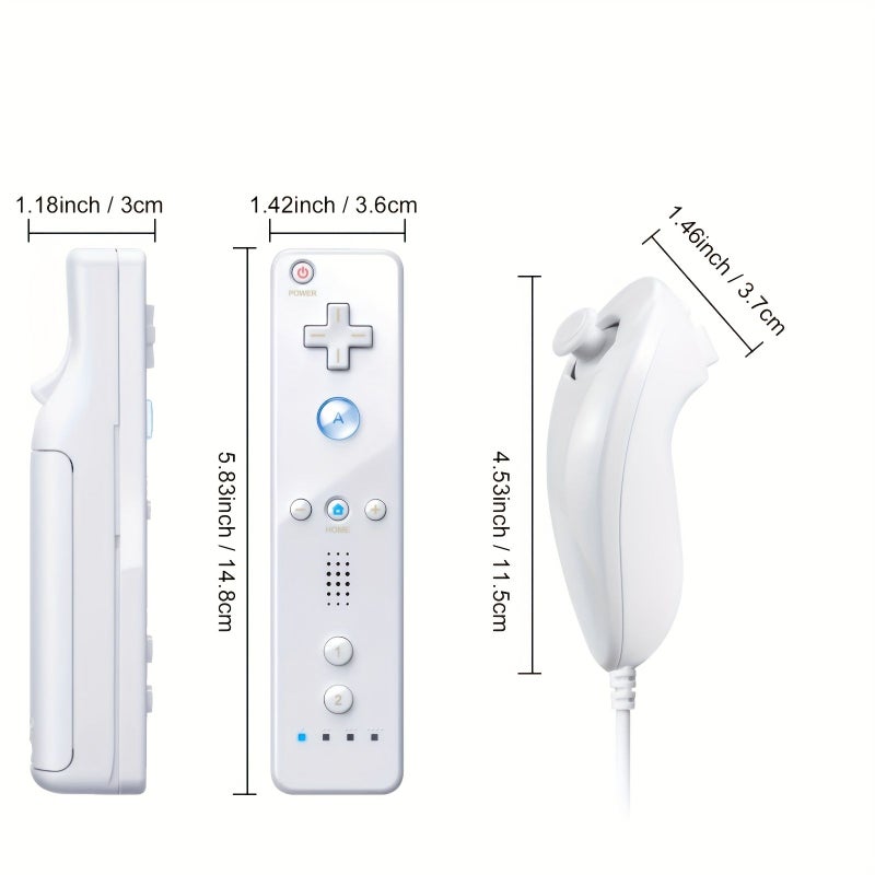 جهاز التحكم الأبيض المستقيم ونونشوك لجهاز Wii وWii U مع غطاء حماية وسوار معصم - Image 3