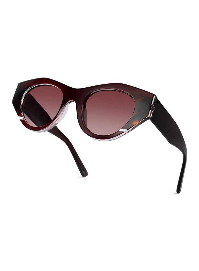 ووجلز Red Pappy Jitter Brown Gradient Polarized Round Sunglasses