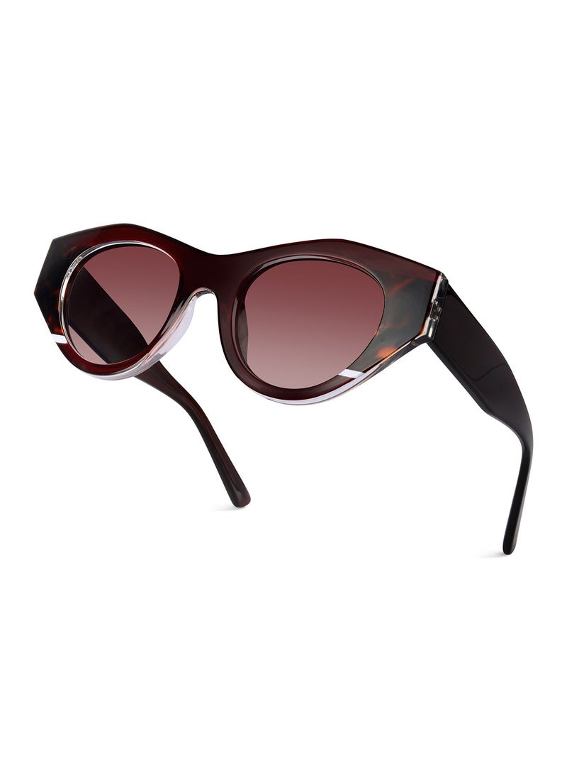 Woggles - Red Pappy Jitter Brown Gradient Polarized Round Sunglasses - Image 1